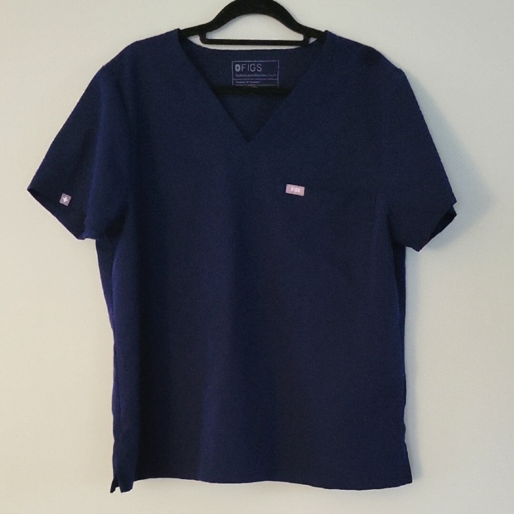Figs Catarina Navy Blue Scrub Top XL
